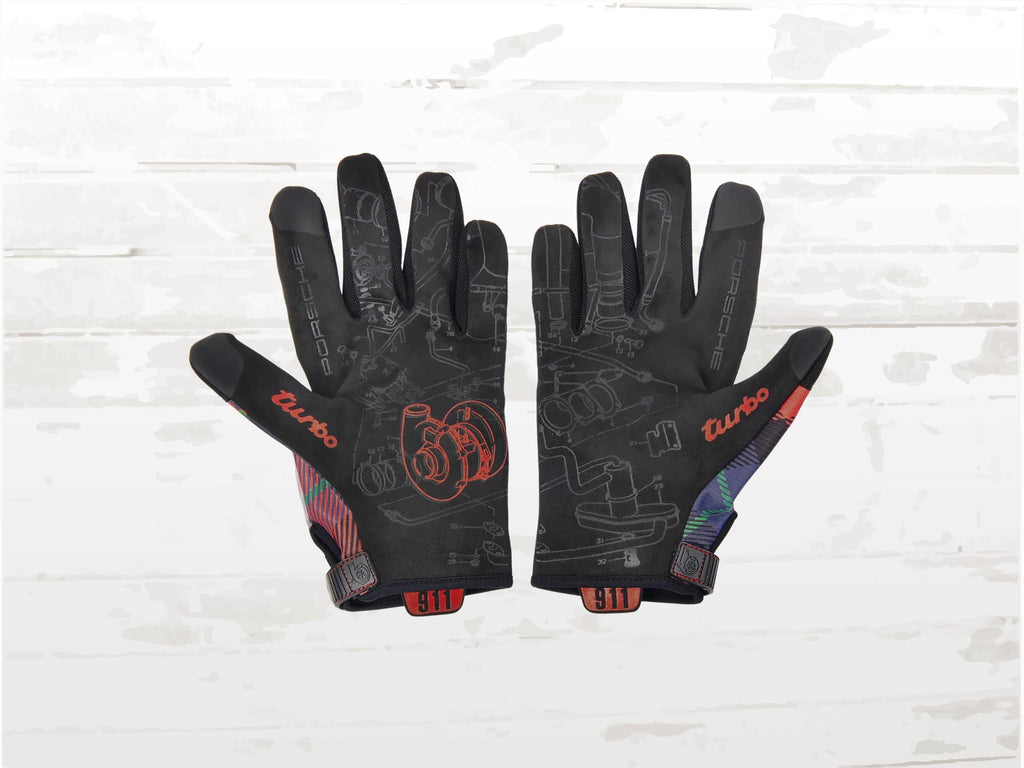 Porsche Classic 'McLaughlan' Assembly Gloves | Magnet Grip | Tartan 911 Turbo Design