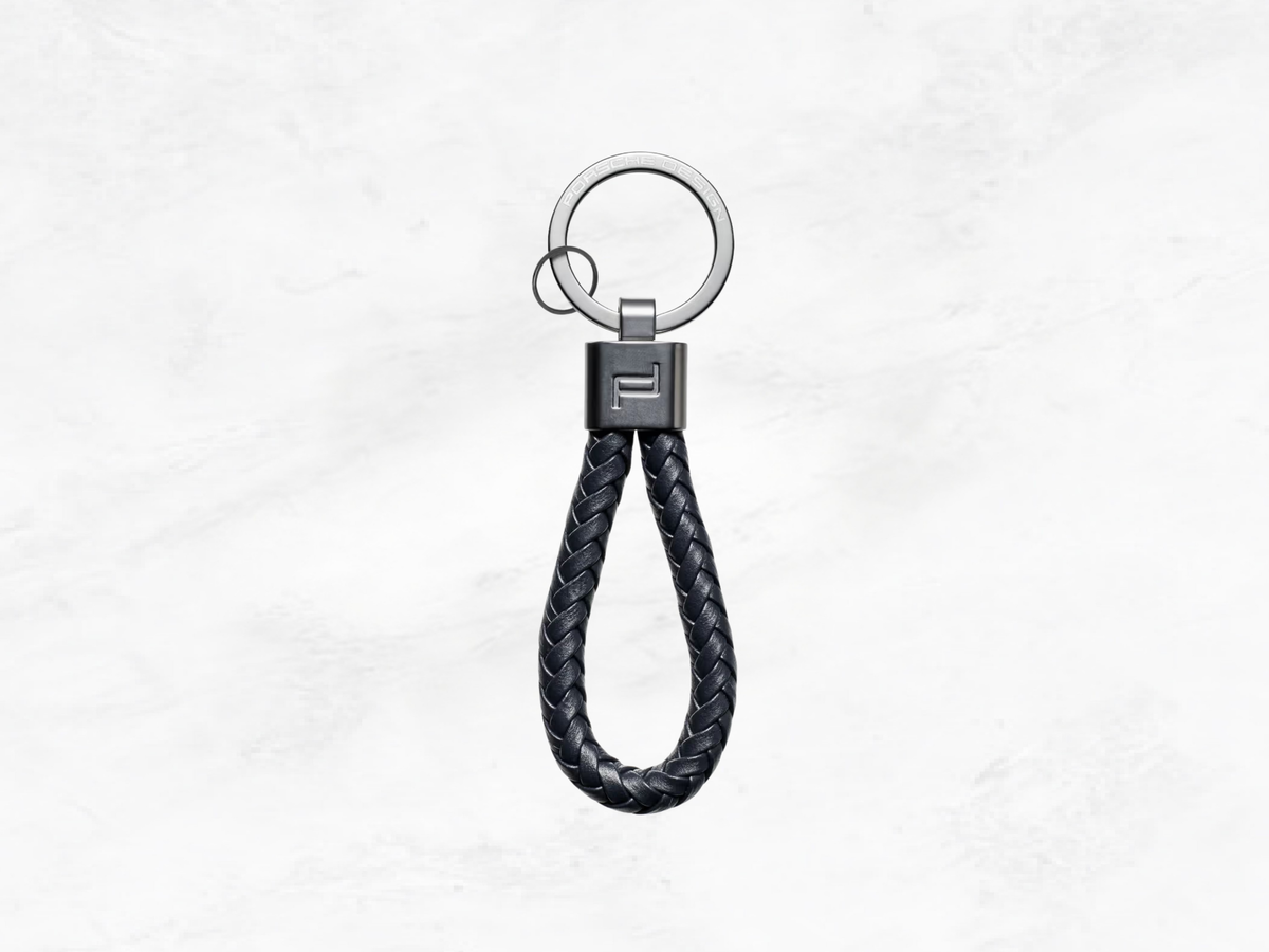 Porsche Design Key Ring – Dark Blue Braided Leather Cord