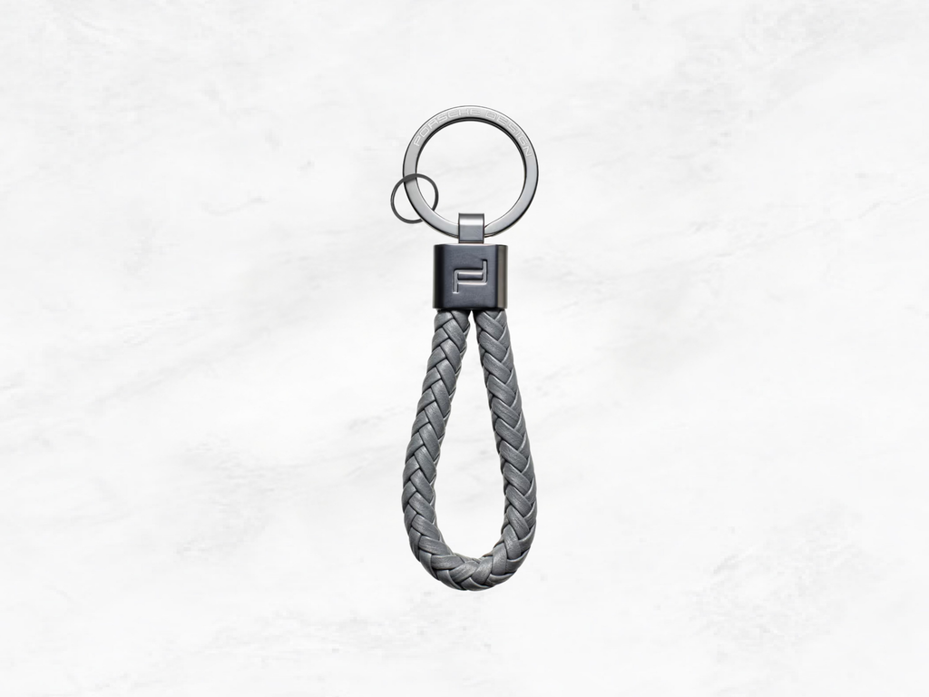 Porsche Design Key Ring – Anthracite Grey Braided Leather Cord | Gift Box