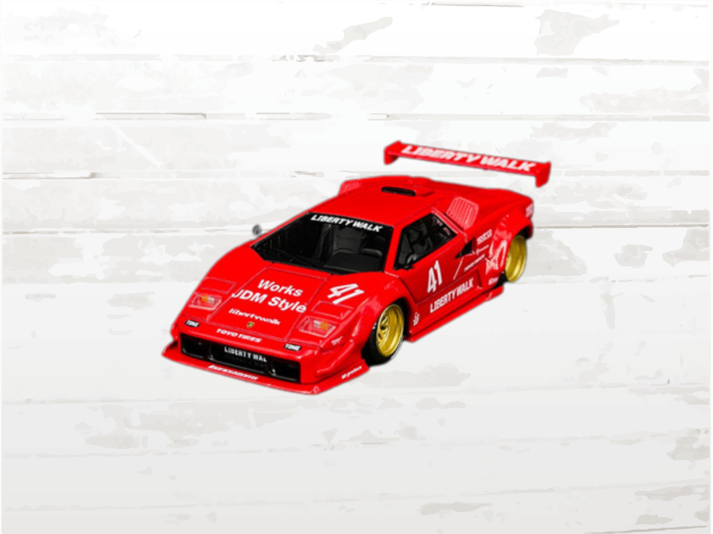Lamborghini Countach LB Works Red 1:64 Scale Diecast Model | Liberty Walk