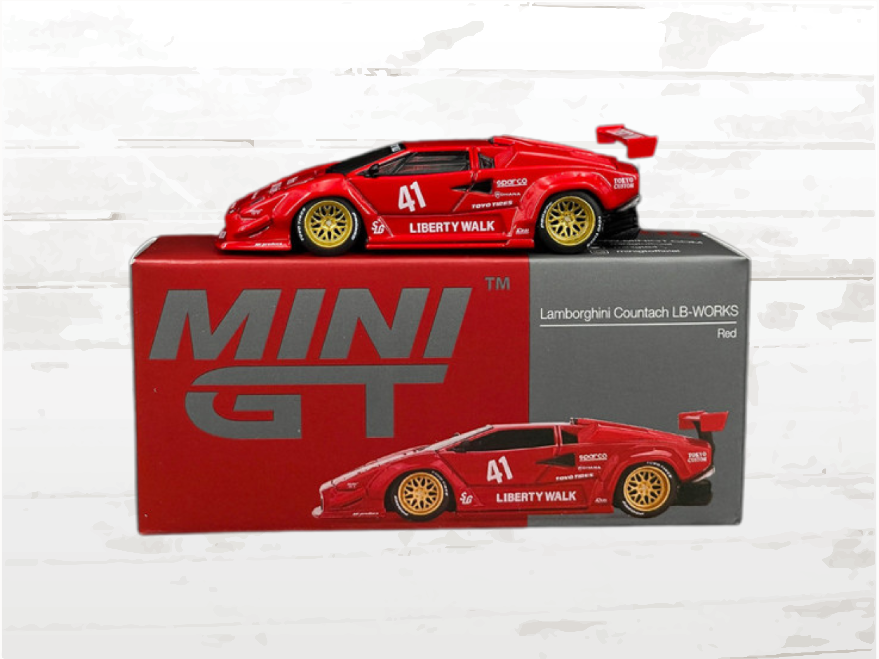 Lamborghini Countach LB Works Red 1:64 Scale Diecast Model | Liberty Walk
