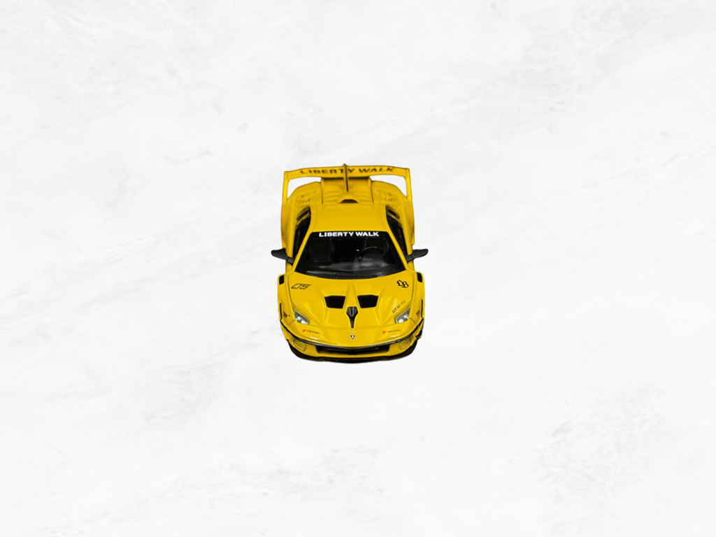 Lamborghini Murcielago Liberty Walk GT Evo 2025 Yellow, 1:64 Scale Model, Supercar Collector Gift