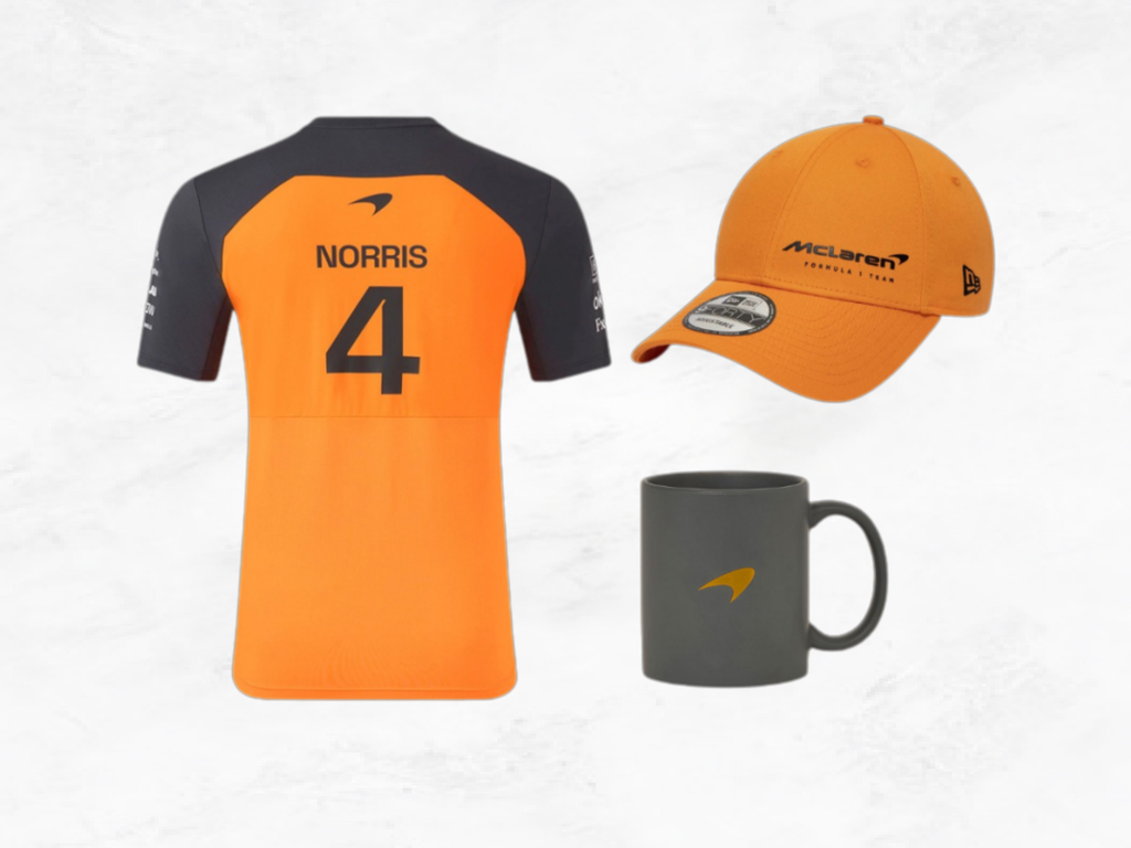 McLaren F1 Lando Norris Gift Set – T-Shirt, Cap & Mug Bundle