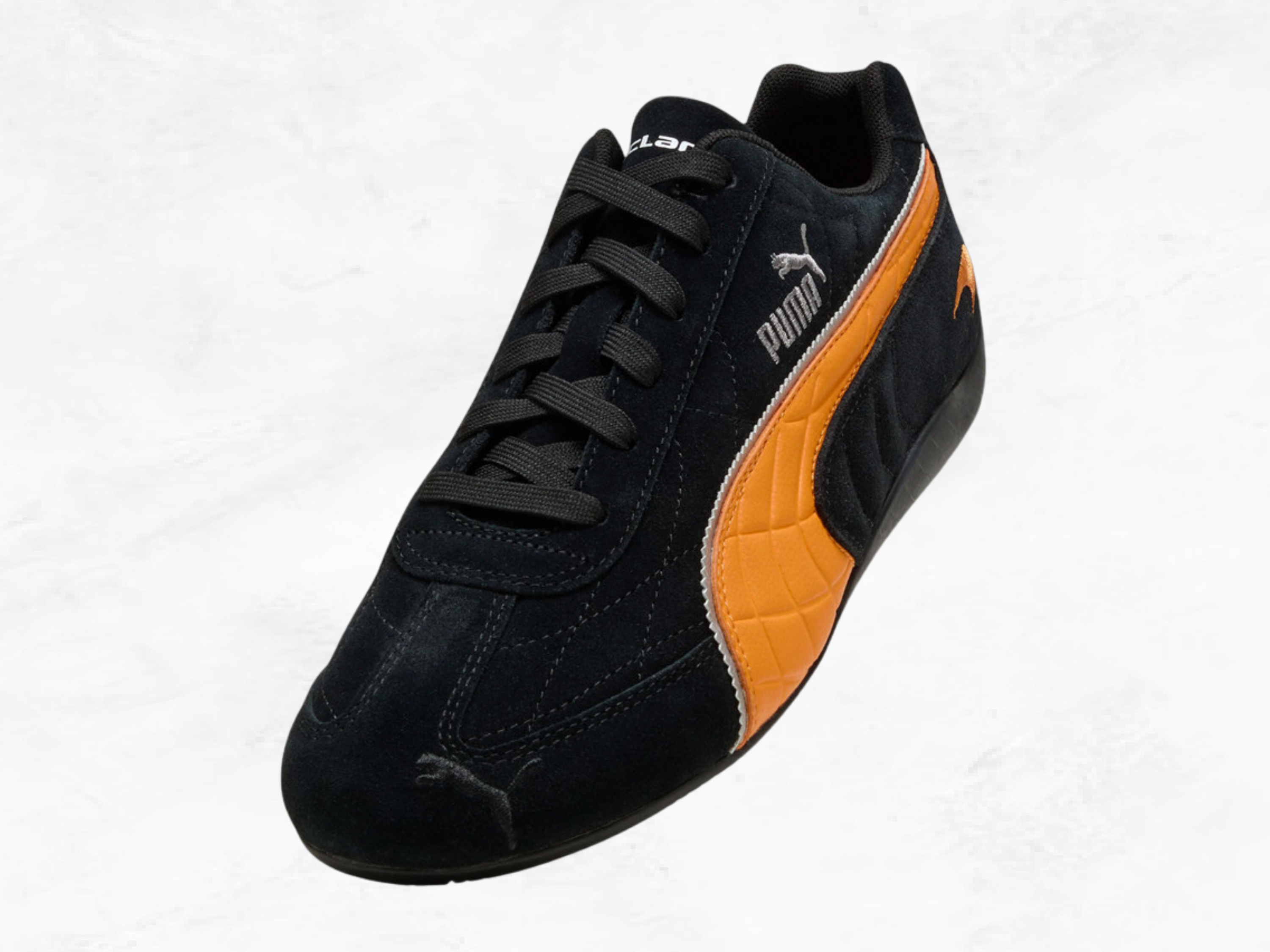 McLaren F1 Team Speedcat Suede Racing Sneakers | Black & Orange | Unisex | Sizes 43-45