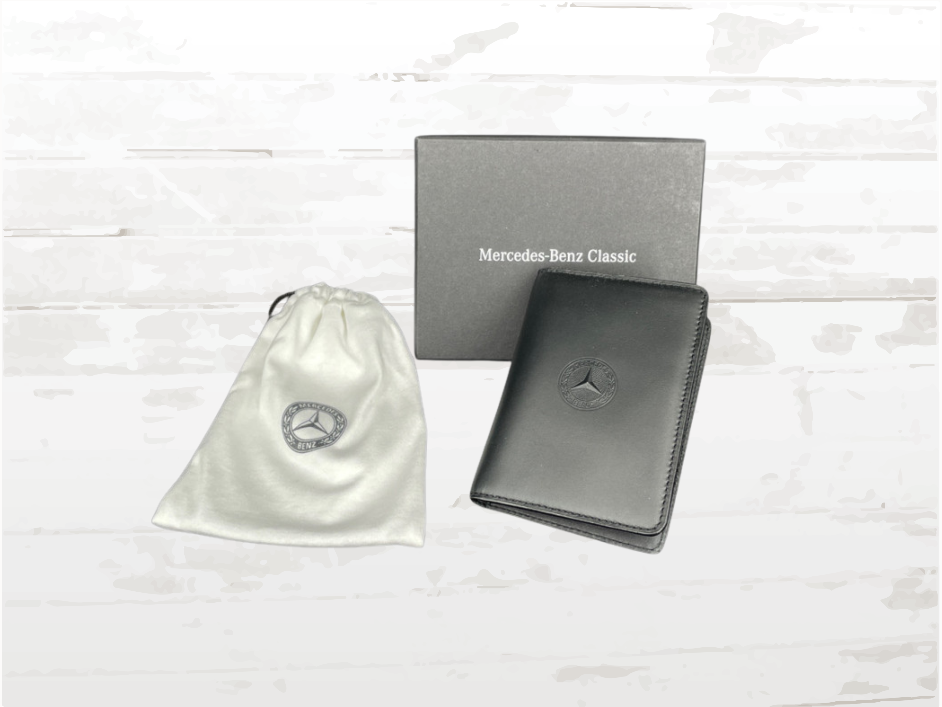 Mercedes-Benz Leather Card Holder – Black | Luxury Classic Automotive Wallet