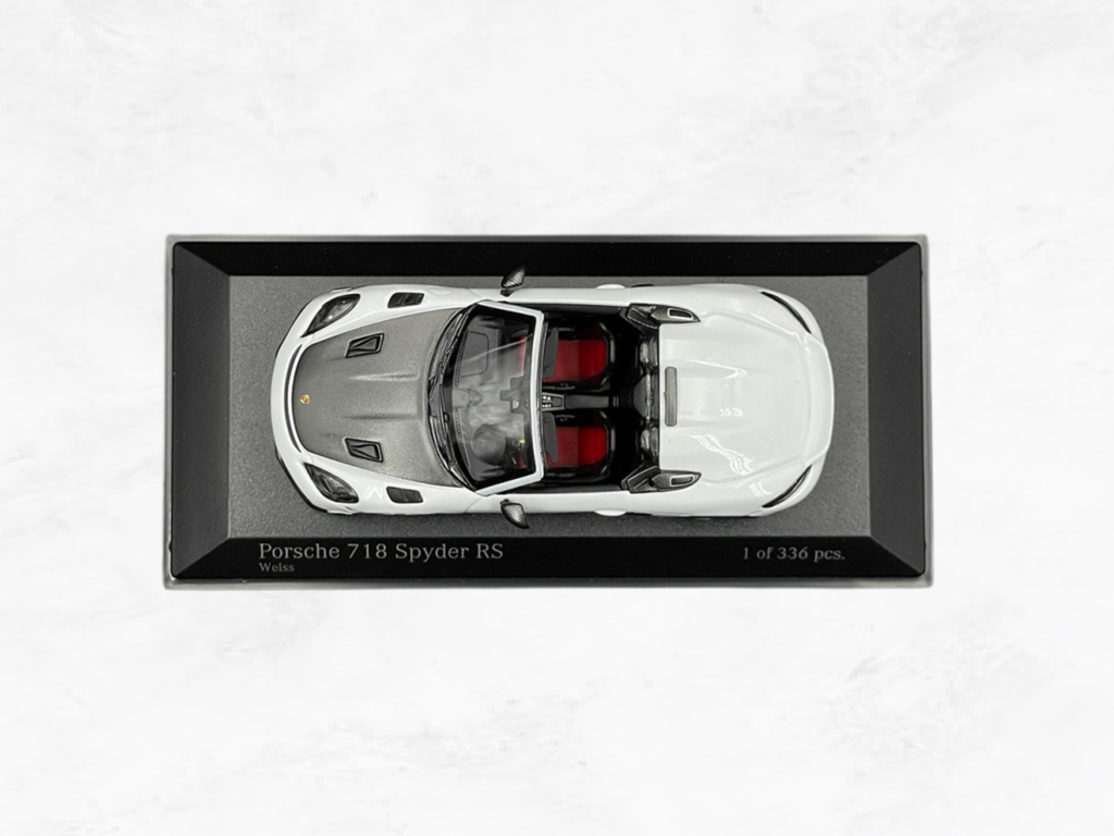 Porsche 718 Spyder RS 2023 White | 1:43 Scale Model | Weissach Package | Limited 336 Pieces