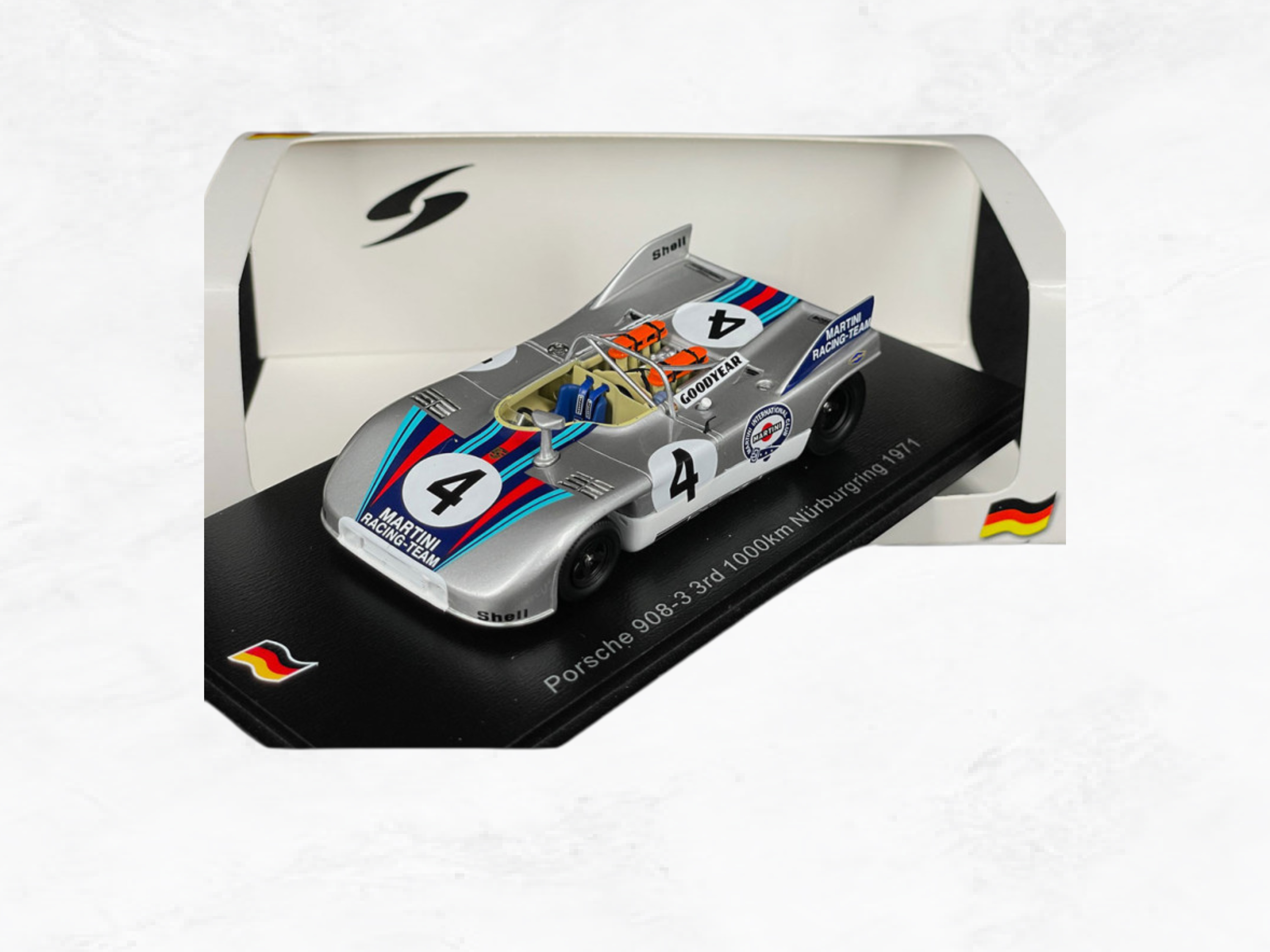 Porsche 908/3 Scale Model Martini Racing Nürburgring 1971 No.4 | 1:43 Limited 750 Pieces