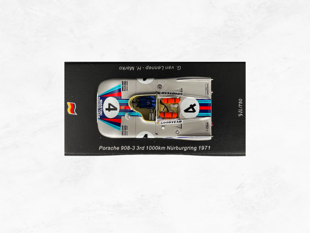 Porsche 908/3 Scale Model Martini Racing Nürburgring 1971 No.4 | 1:43 Limited 750 Pieces