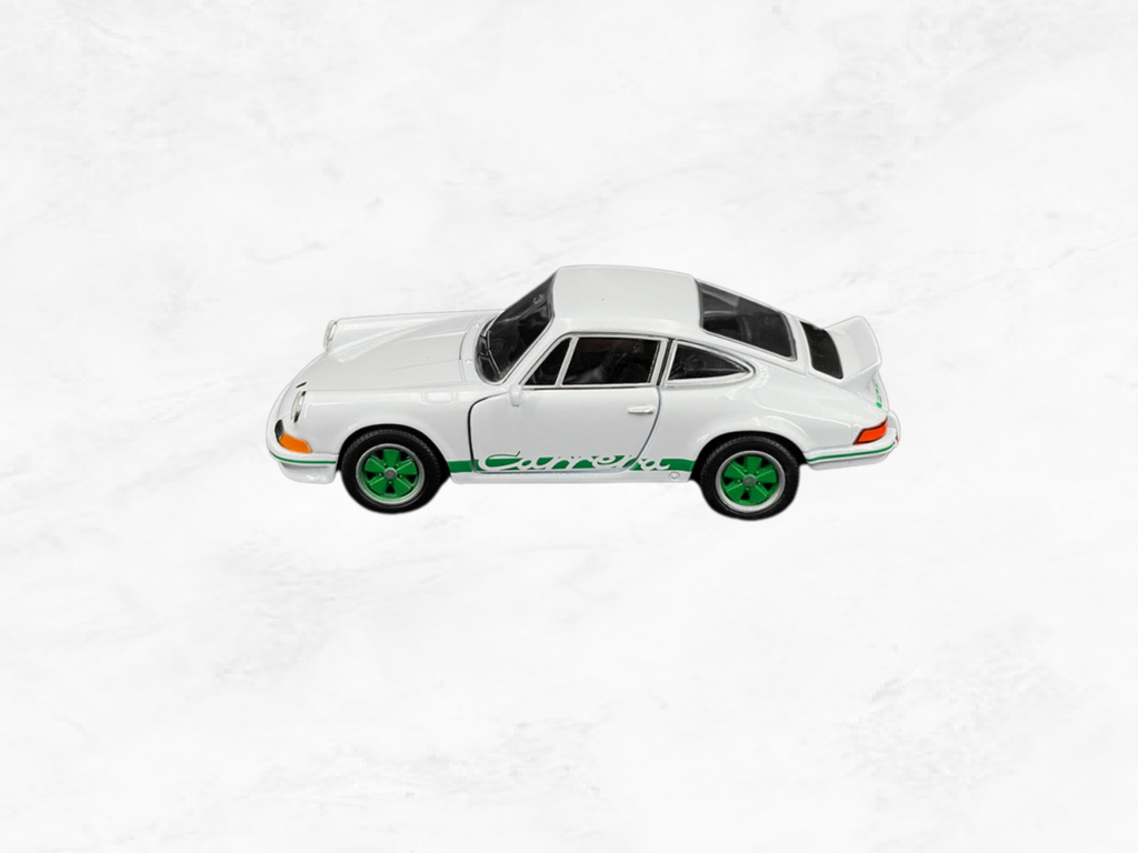 Porsche 911 Carrera RS 2.7 1973 | White & Green | 1:38 Scale Diecast Friction Toy