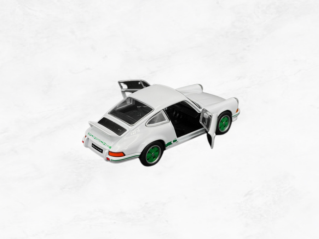 Porsche 911 Carrera RS 2.7 1973 | White & Green | 1:38 Scale Diecast Friction Toy