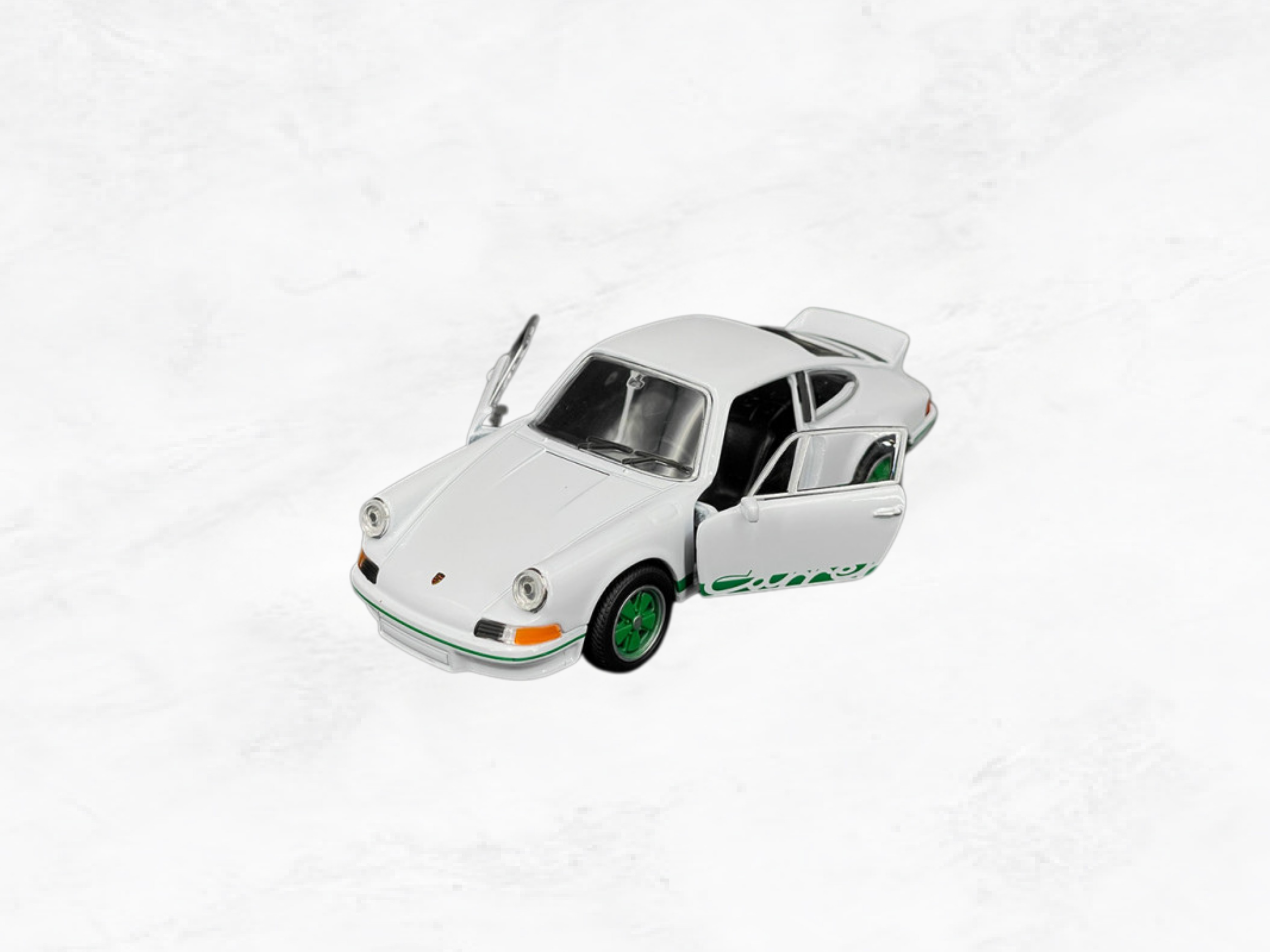 Porsche 911 Carrera RS 2.7 1973 | White & Green | 1:38 Scale Diecast Friction Toy