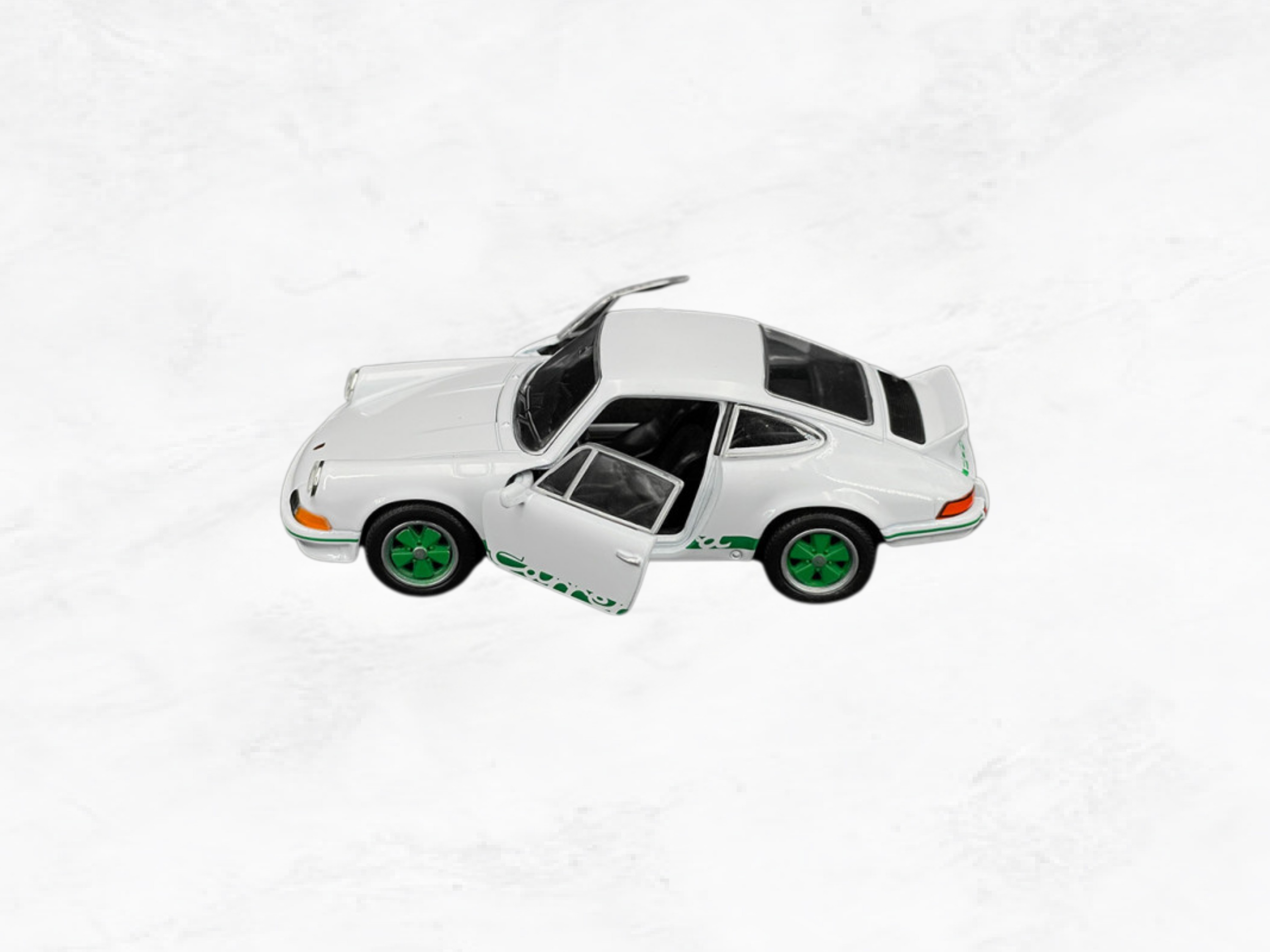 Porsche 911 Carrera RS 2.7 1973 | White & Green | 1:38 Scale Diecast Friction Toy