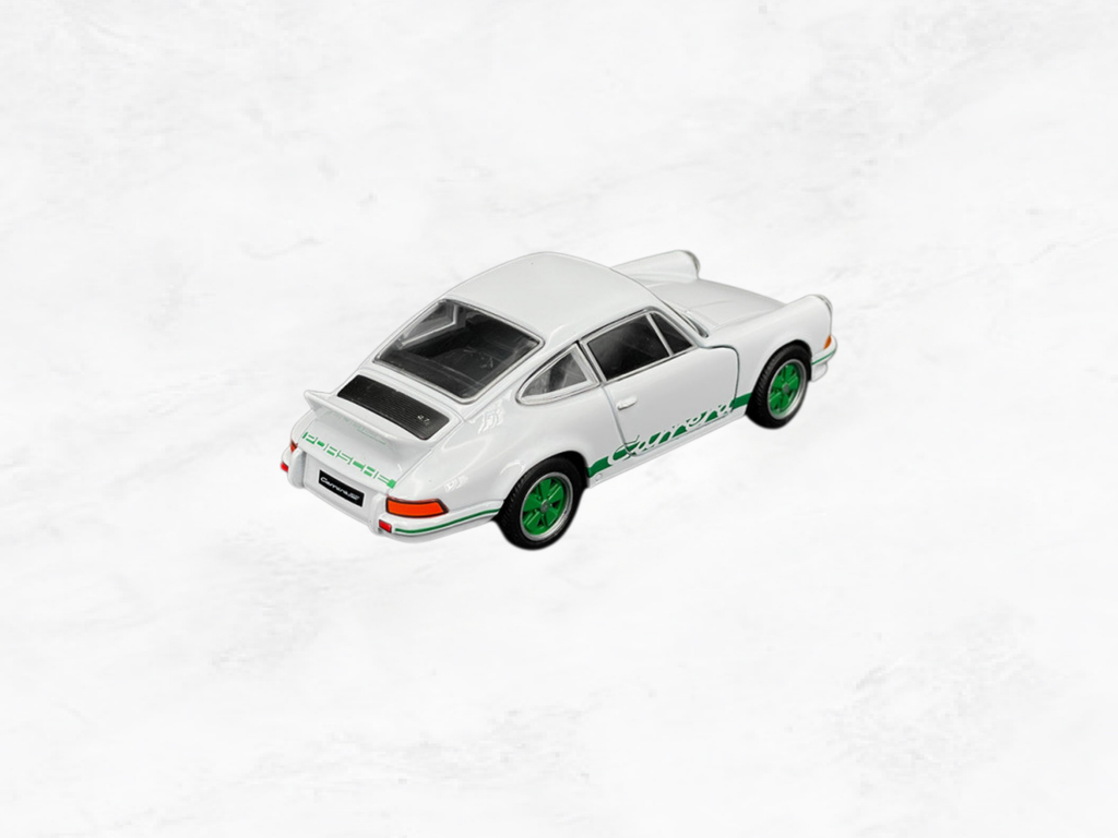 Porsche 911 Carrera RS 2.7 1973 | White & Green | 1:38 Scale Diecast Friction Toy