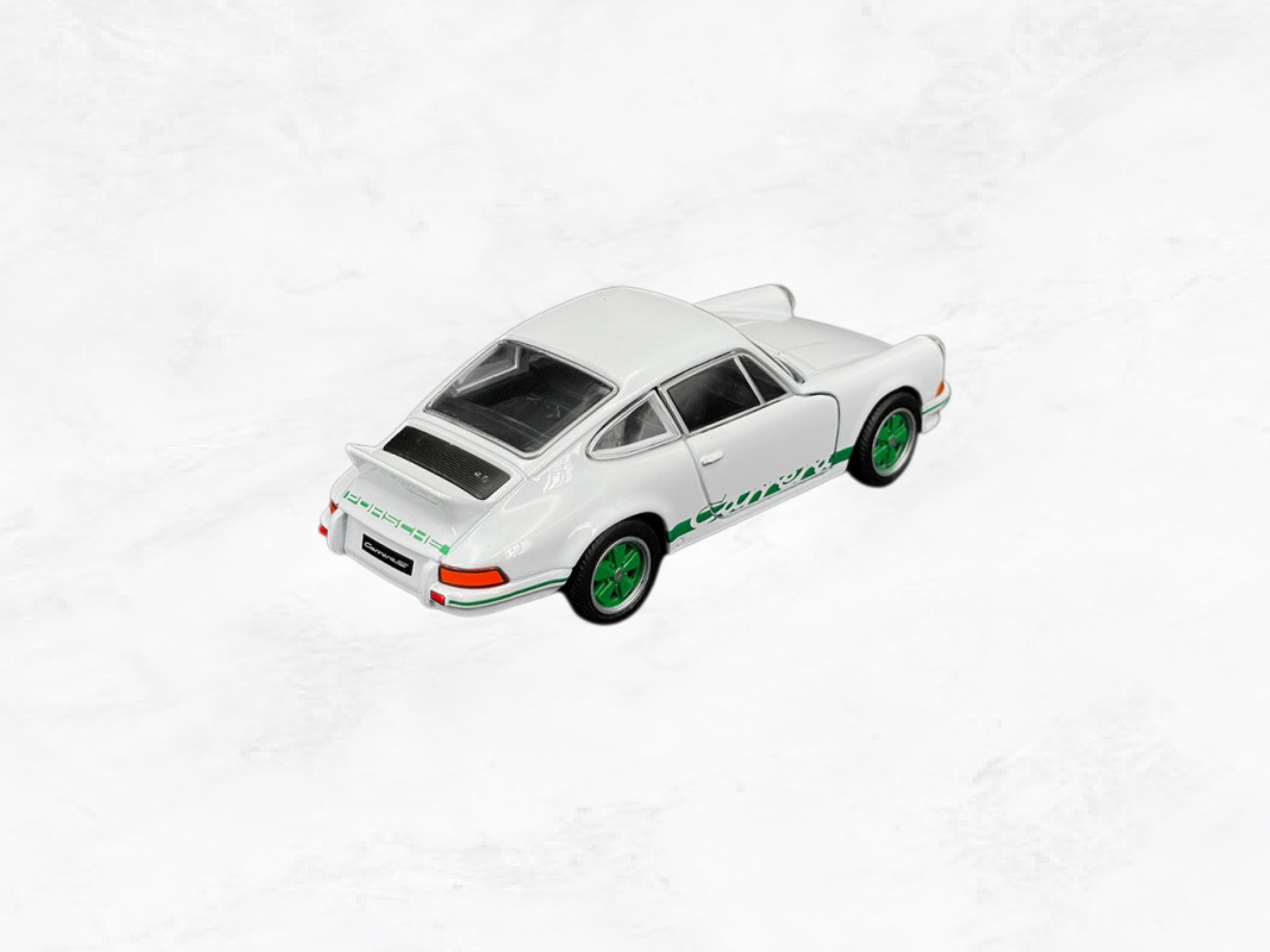 Porsche 911 Carrera RS 2.7 1973 | White & Green | 1:38 Scale Diecast Friction Toy