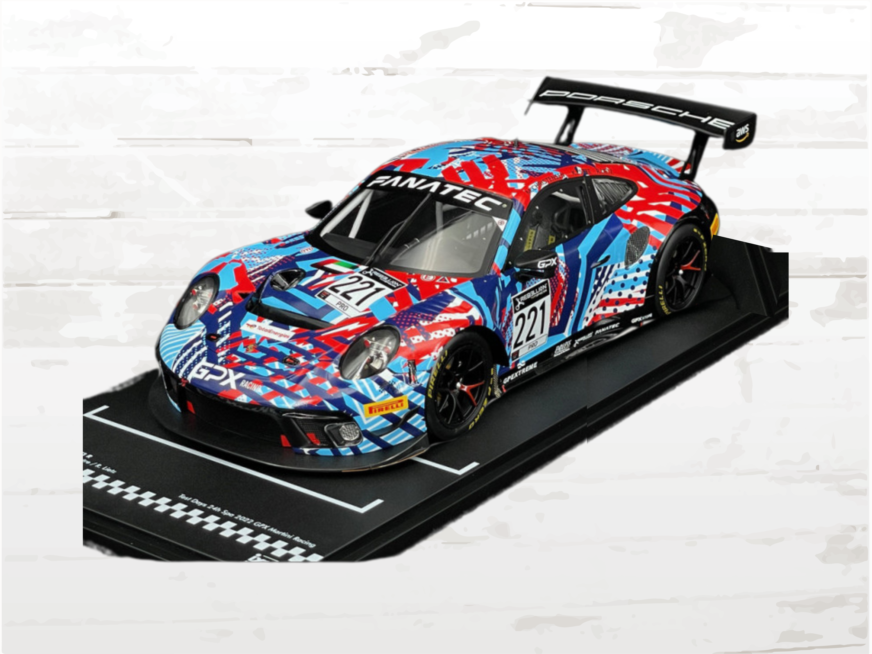 Porsche Scale Model 911 GT3 R Type 992 #221 Spa 24h 2022 – 1/18