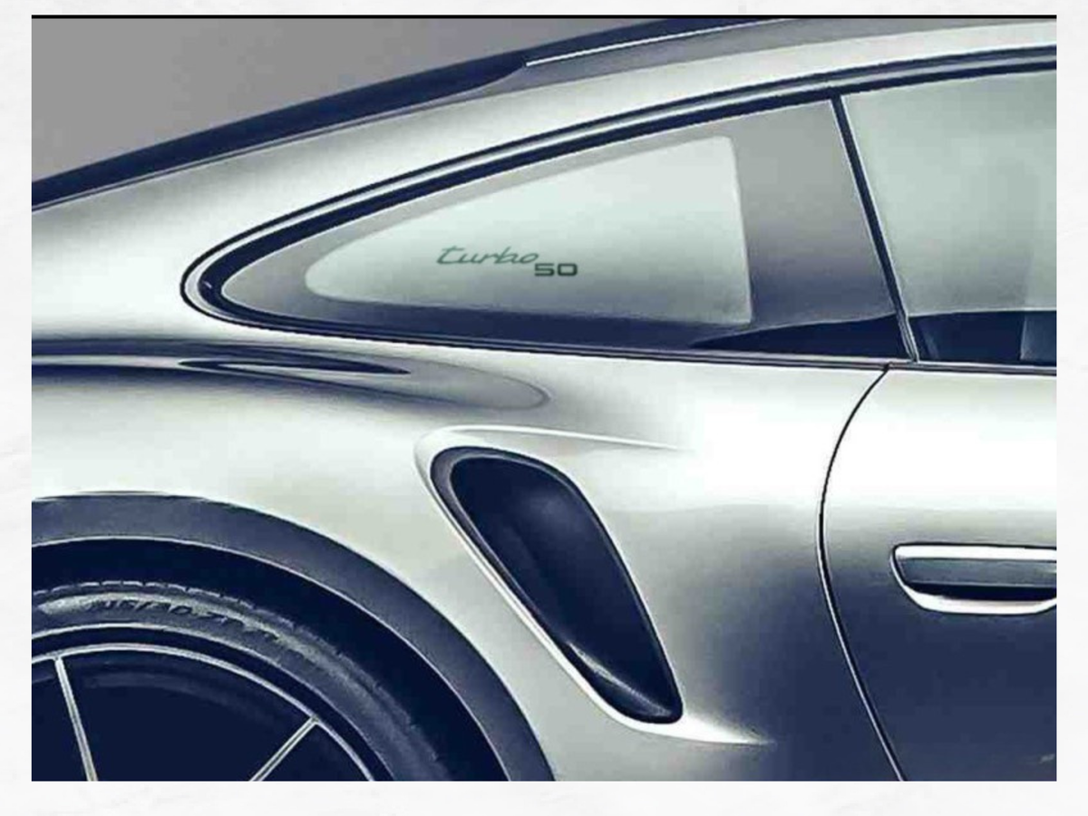 Porsche 911 Turbo 50 Years Commemorative Internal Glass Sticker (11.5 cm)92002588