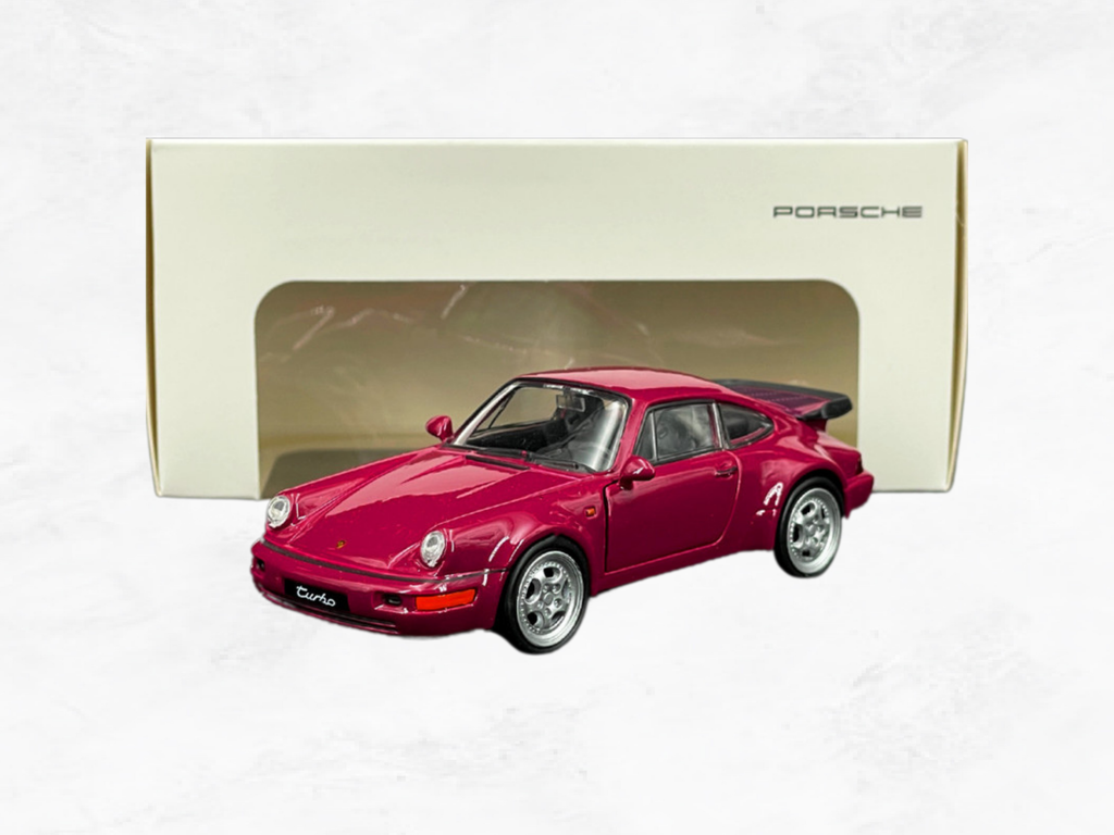 Porsche 911 Turbo 964 Pullback Toy Car | Ruby Red | 1:38 Scale Diecast | Opening Doors