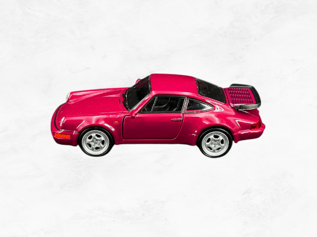 Porsche 911 Turbo 964 Pullback Toy Car | Ruby Red | 1:38 Scale Diecast | Opening Doors