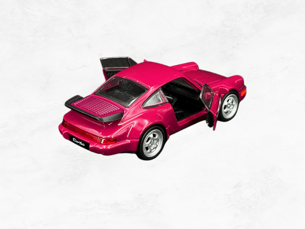 Porsche 911 Turbo 964 Pullback Toy Car | Ruby Red | 1:38 Scale Diecast | Opening Doors