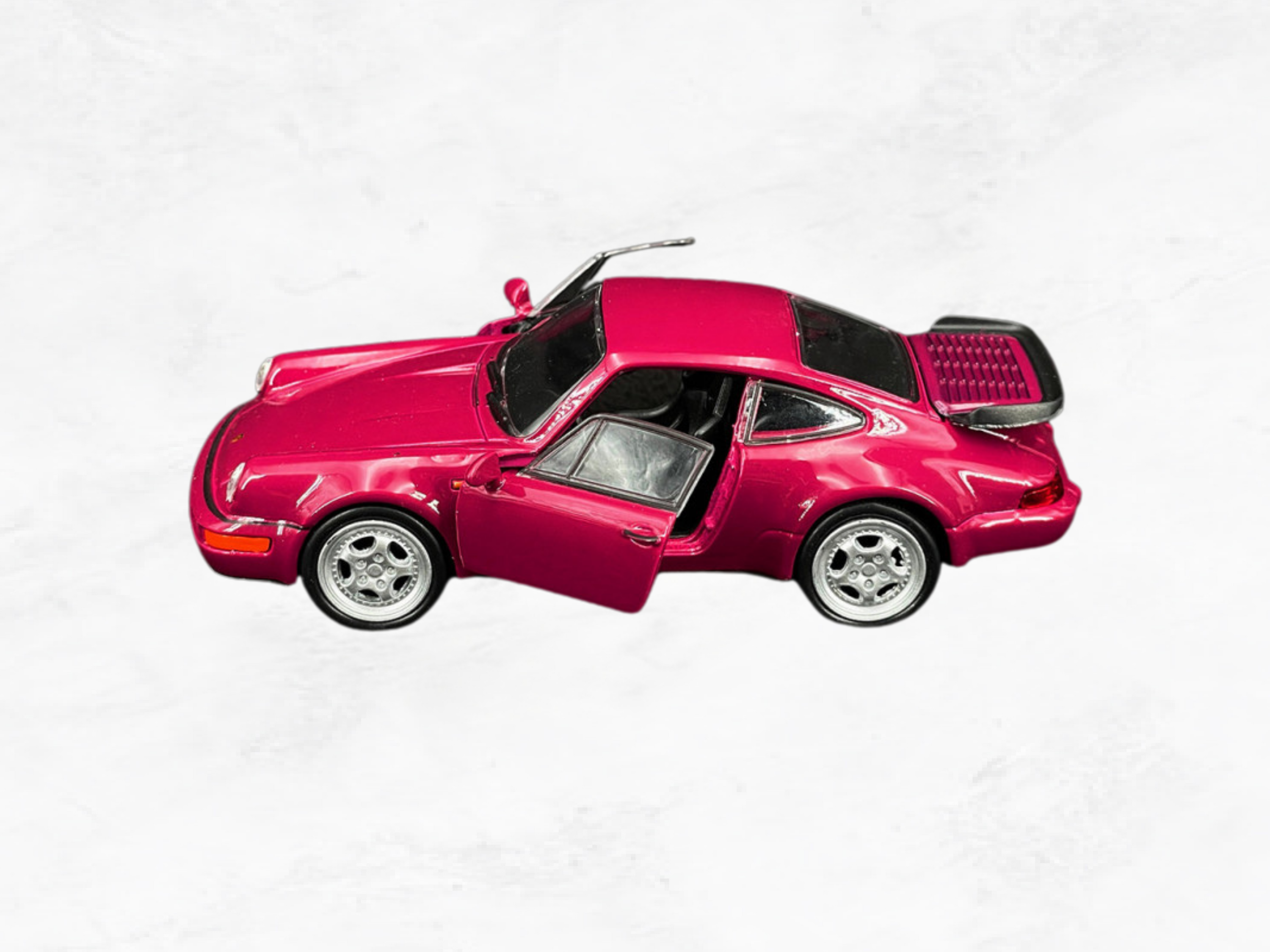 Porsche 911 Turbo 964 Pullback Toy Car | Ruby Red | 1:38 Scale Diecast | Opening Doors