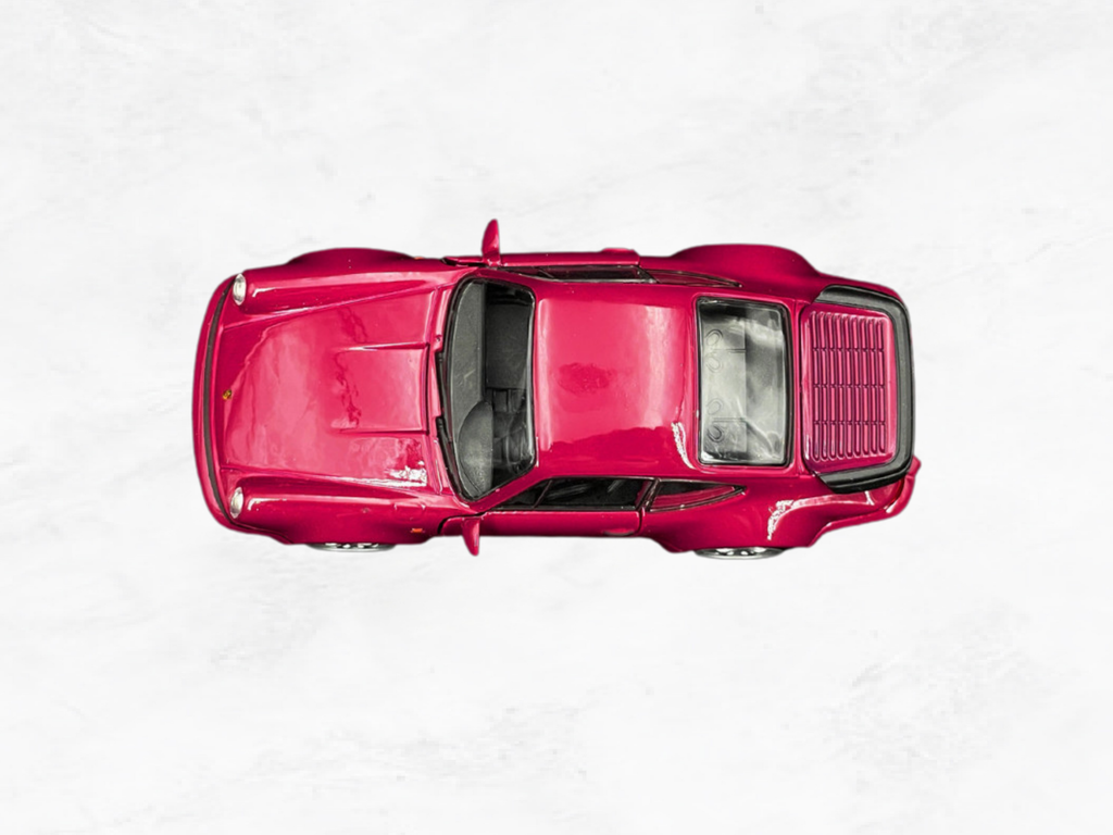 Porsche 911 Turbo 964 Pullback Toy Car | Ruby Red | 1:38 Scale Diecast | Opening Doors