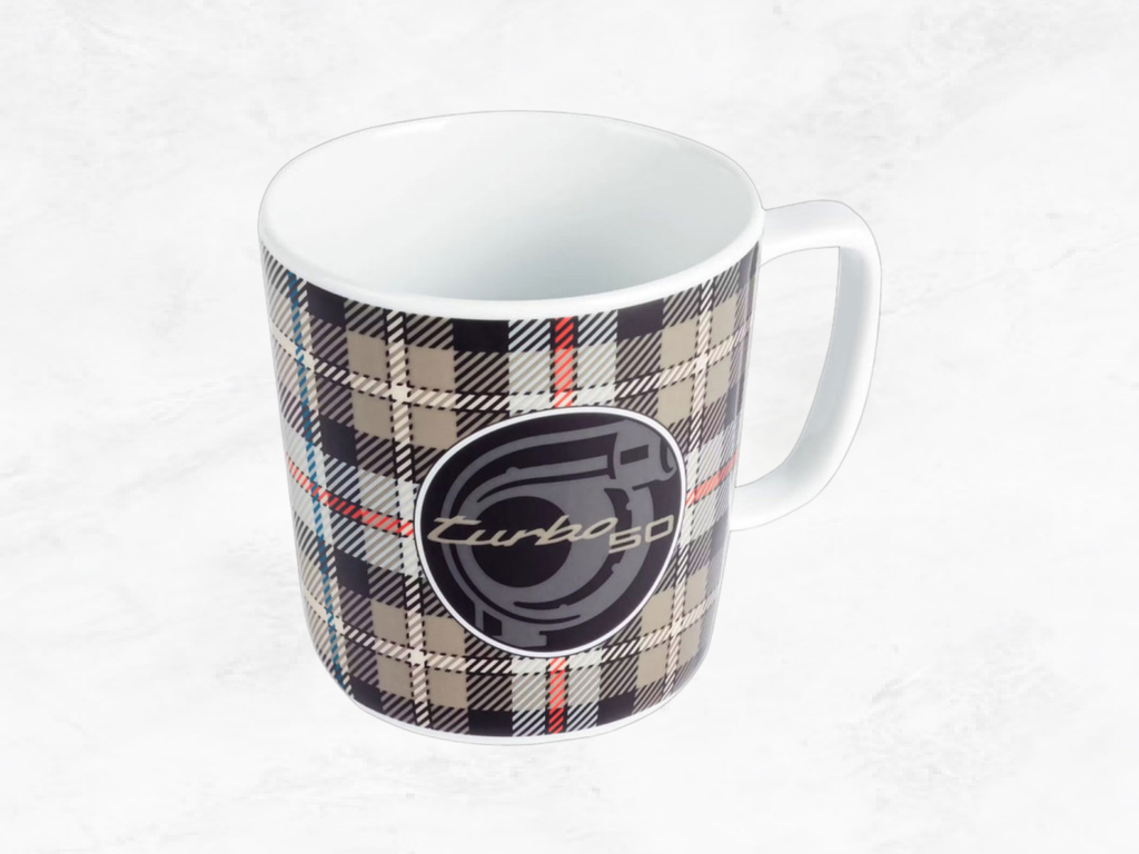 Porsche Mug 911 Turbo No.8 – 50th Anniversary Tartan Turbonite, Porcelain, 500ml