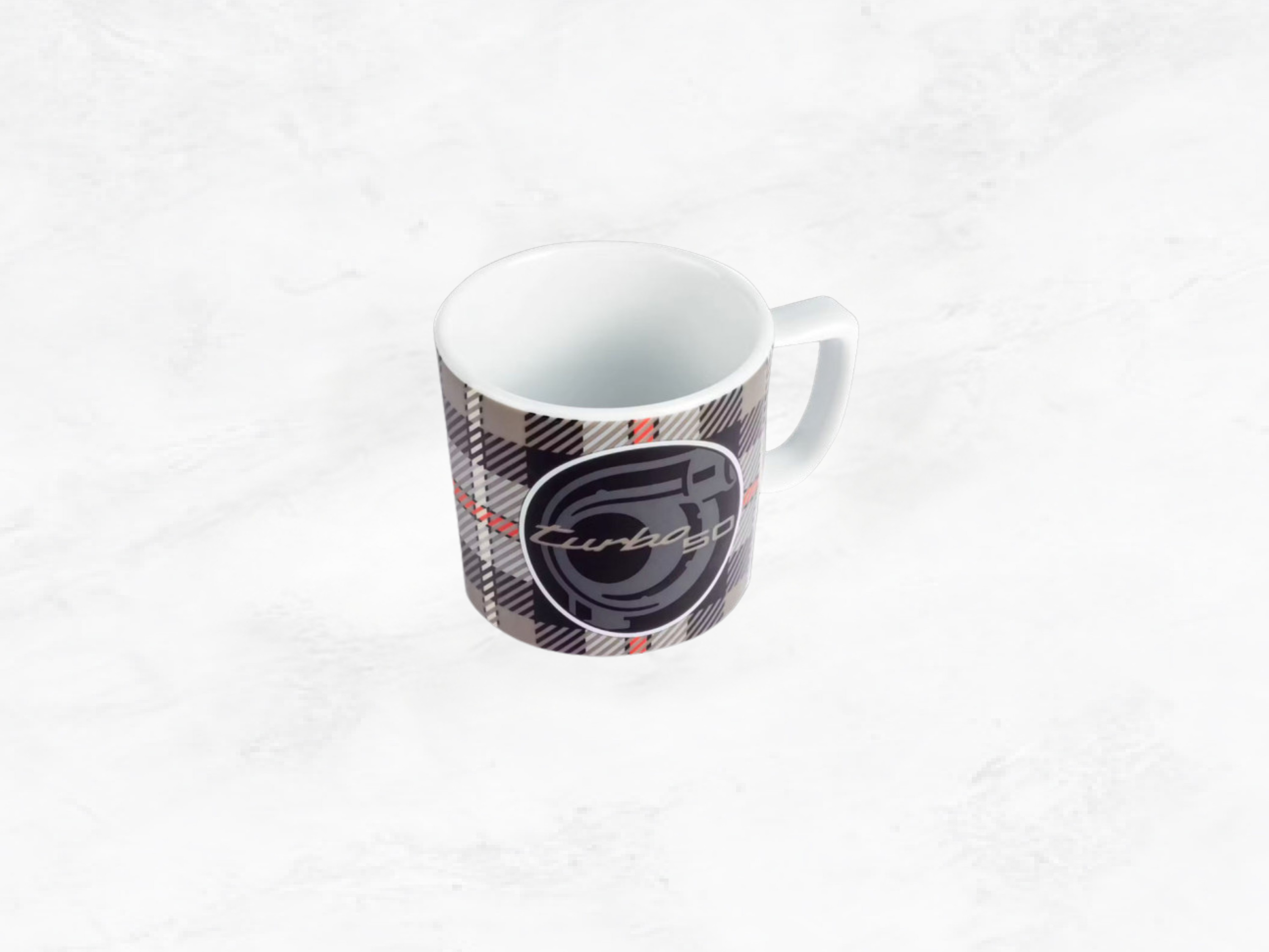 Porsche Espresso Cup 911 Turbo No.8 – 50th Anniversary Tartan Turbonite, Porcelain, 90ml