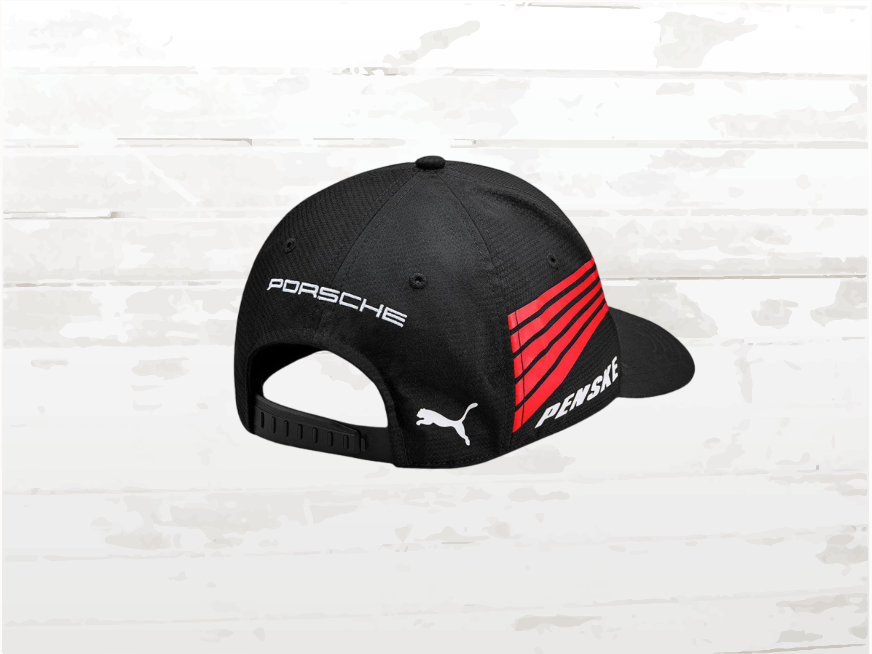 Porsche Cap 963 Penske Motorsport Puma, Black Red Racing Hat, Adjustable, Unisex, Hypercar