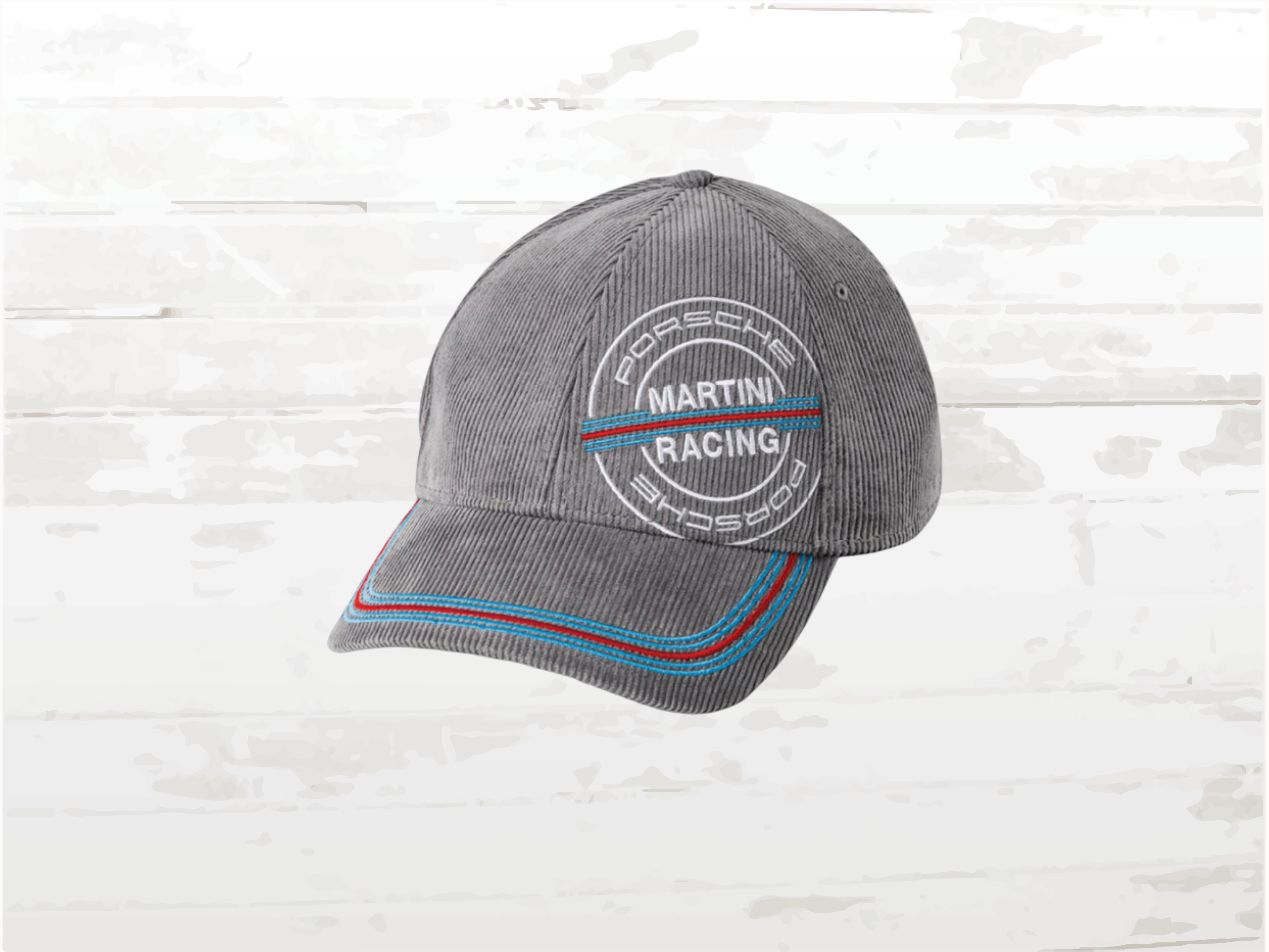 Porsche Martini Racing Cap, Grey Vintage Stripes, Hat Adjustable, Unisex, Classic Motorsport Gift