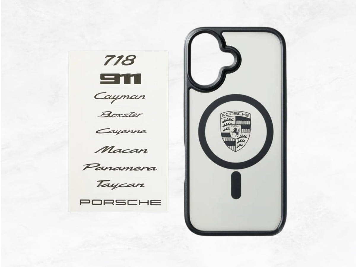Porsche iPhone 17 Case – Customisable Black Transparent MagSafe Cover