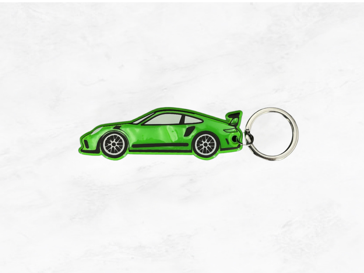 Porsche 911 GT3 RS Type 992 Key Ring | Fluorescent Green