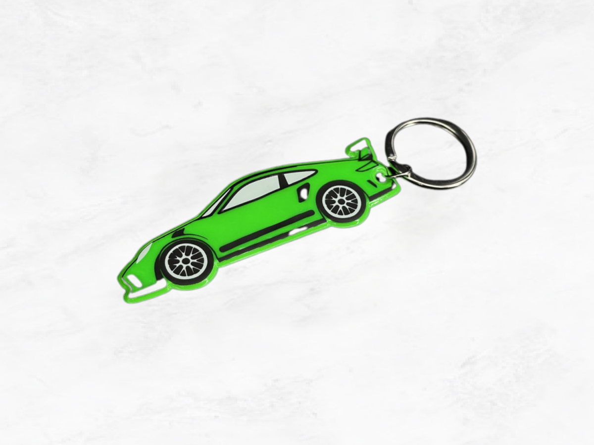Porsche 911 GT3 RS Type 992 Key Ring | Fluorescent Green