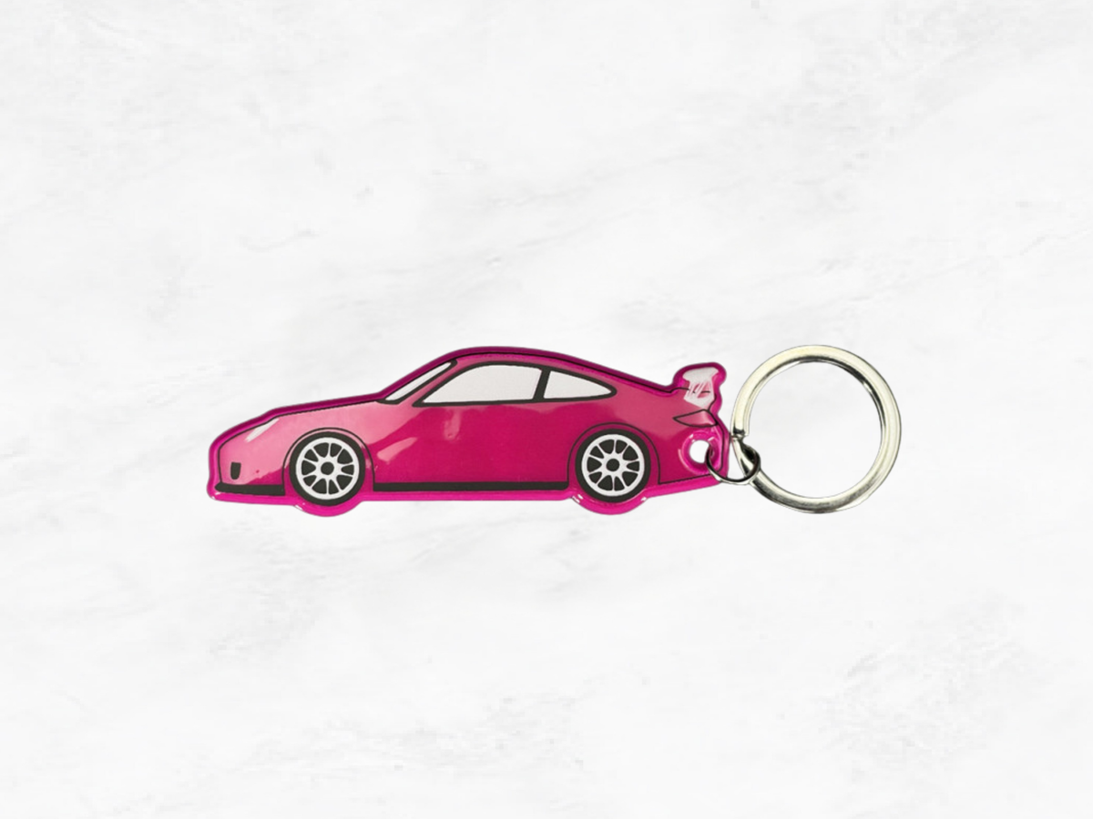 Porsche Key Ring 911 GT3 Type 997, 2009  | Fluorescent Pink | The Crestory