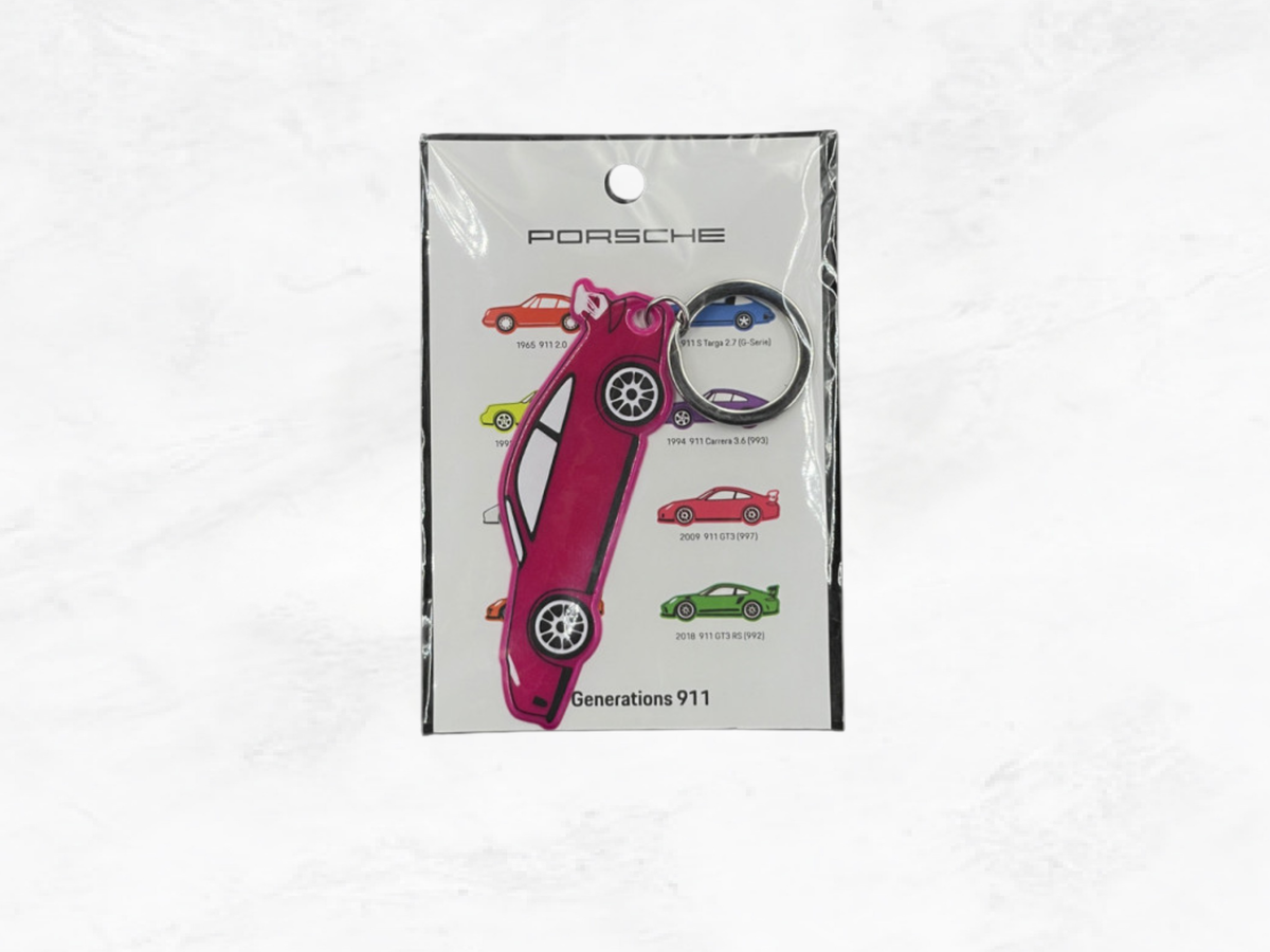 Porsche Key Ring 911 GT3 Type 997, 2009  | Fluorescent Pink | The Crestory
