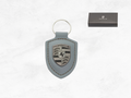 Porsche Turbonite Crest Keyring | Vanadium Grey Leather