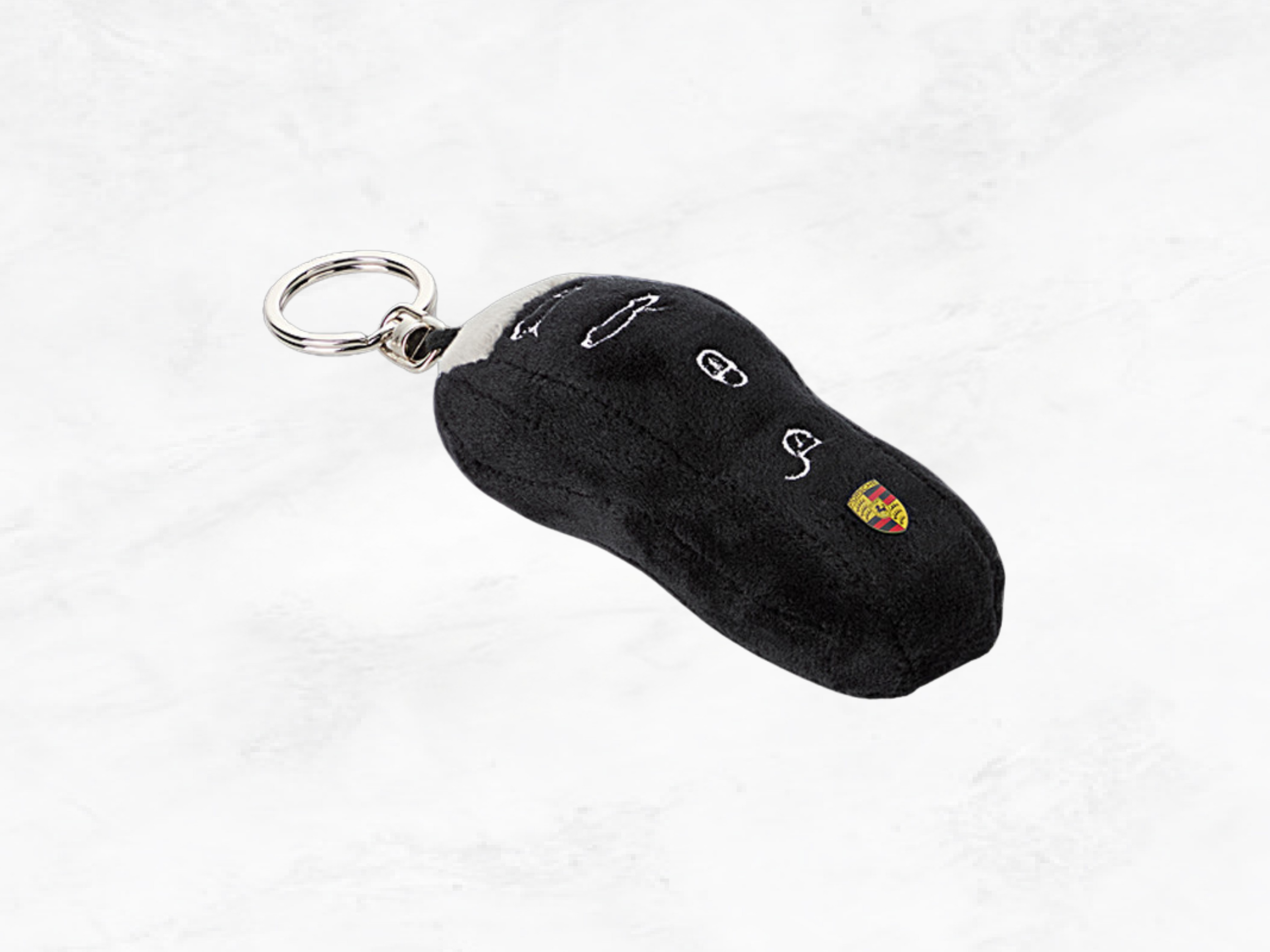 Porsche Plush Keyring | Porsche black keyring | Soft Car Key Charm | 8cm | Gift Box