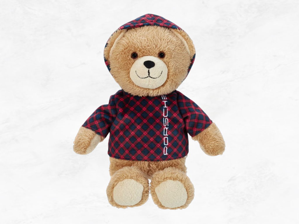 Porsche Ferry Teddy Bear | Checkered Hoodie | 35cm | Premium Collectible Plush
