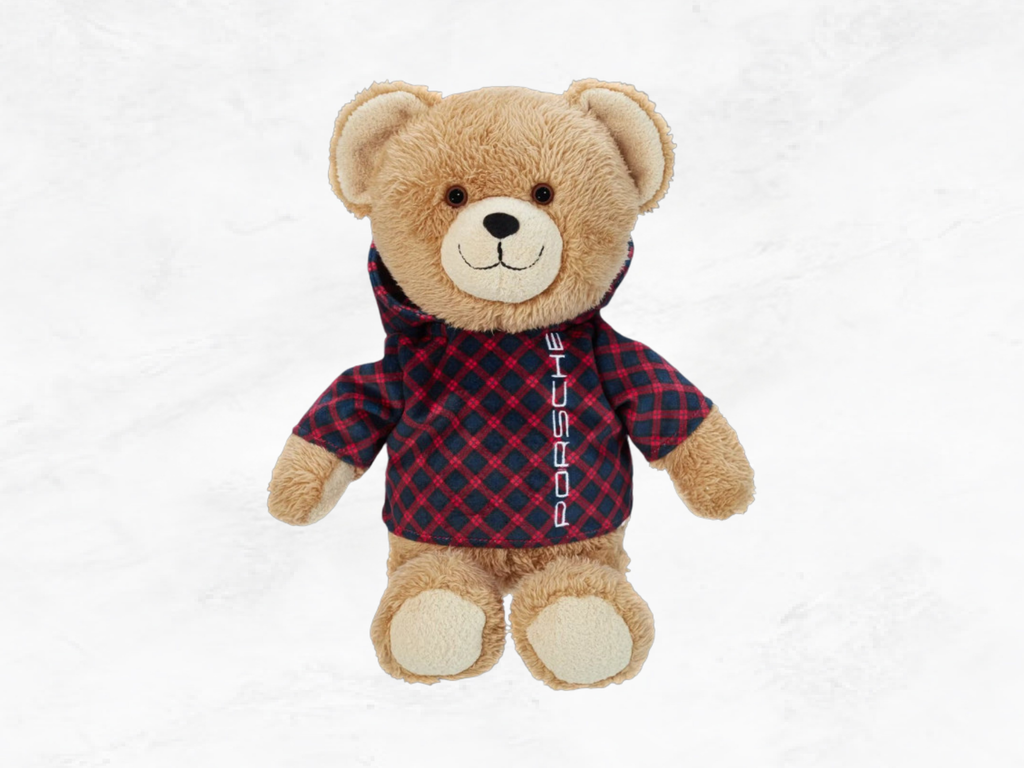 Porsche Ferry Teddy Bear | Checkered Hoodie | 35cm | Premium Collectible Plush