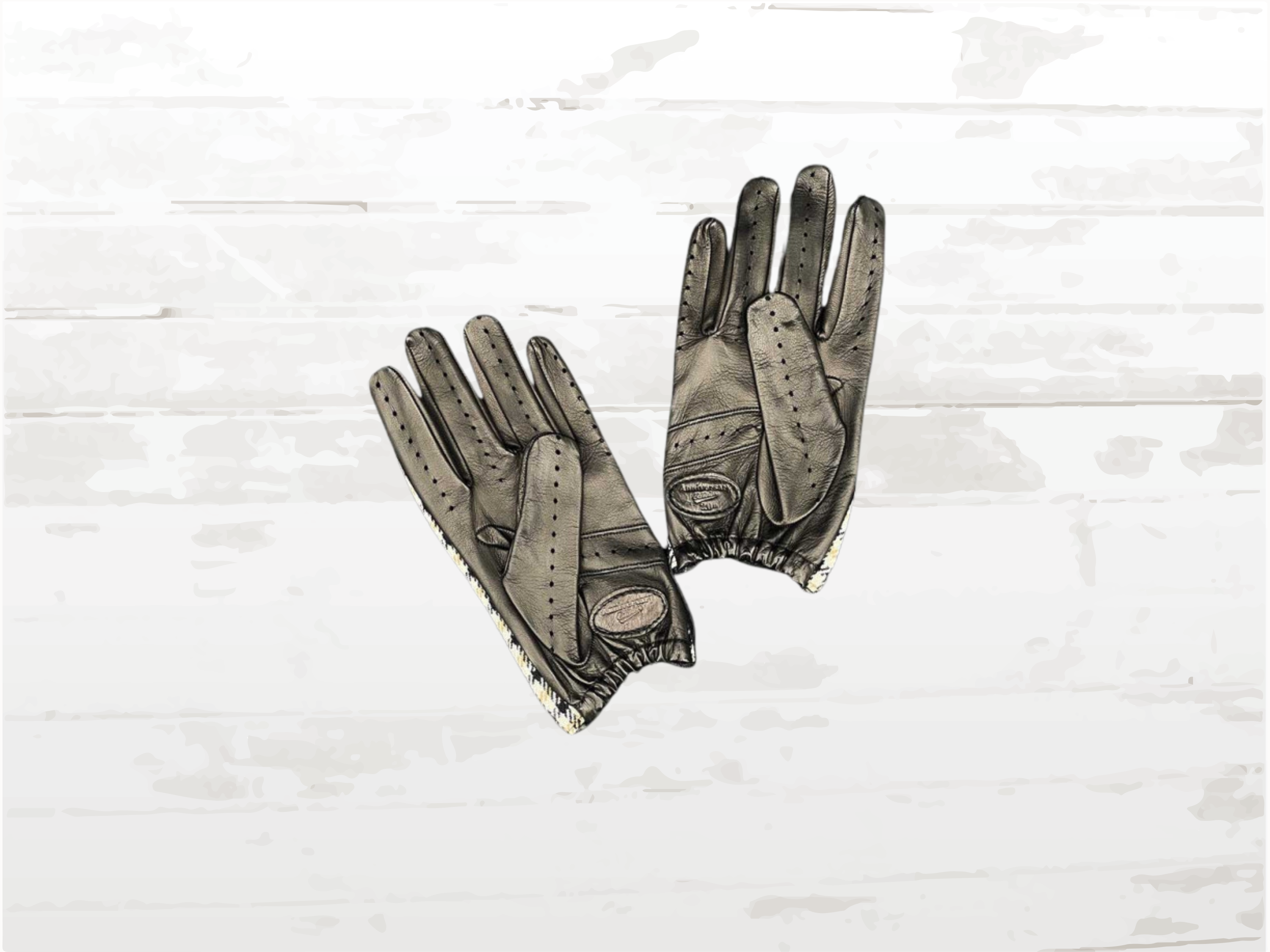 Racing Driving Gloves | Black & Pepita | Premium Italian Leather