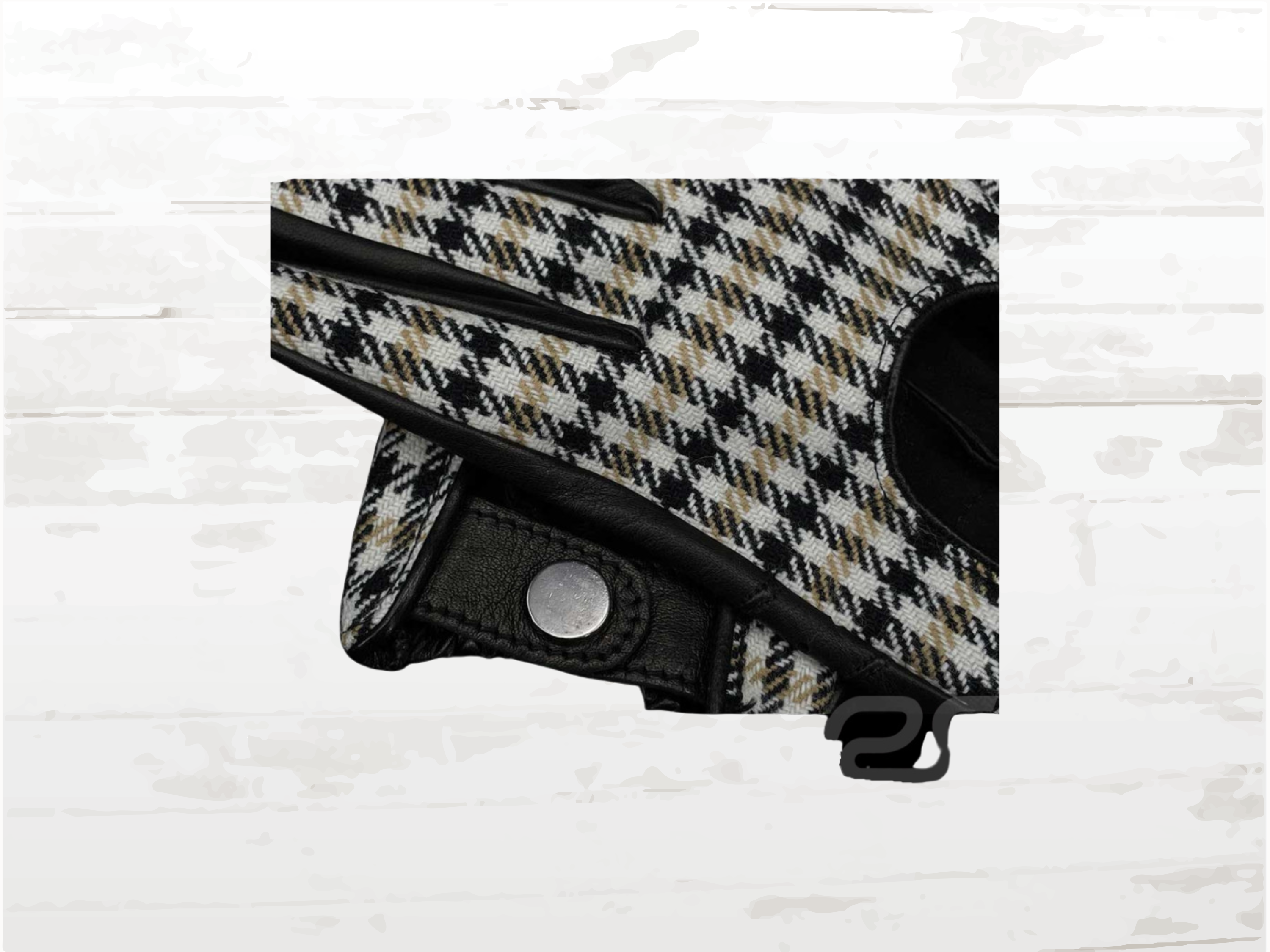 Racing Driving Gloves | Black & Pepita | Premium Italian Leather