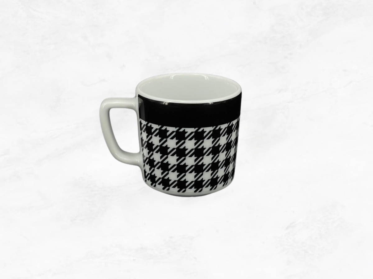 Porsche Espresso Cups Pepita  (90ml, Set of 2) - WAP05015526PED Boxed, saucers