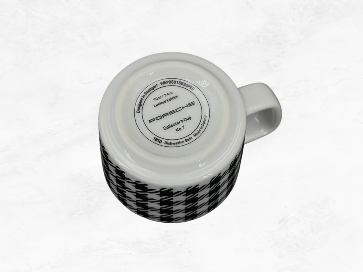 Porsche Espresso Cups Pepita  (90ml, Set of 2) - WAP05015526PED Boxed, saucers