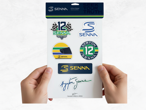 Ayrton Senna Sticker Set | F1 Legend Helmet Signature | Formula 1 Collector Gift | Senna Fan
