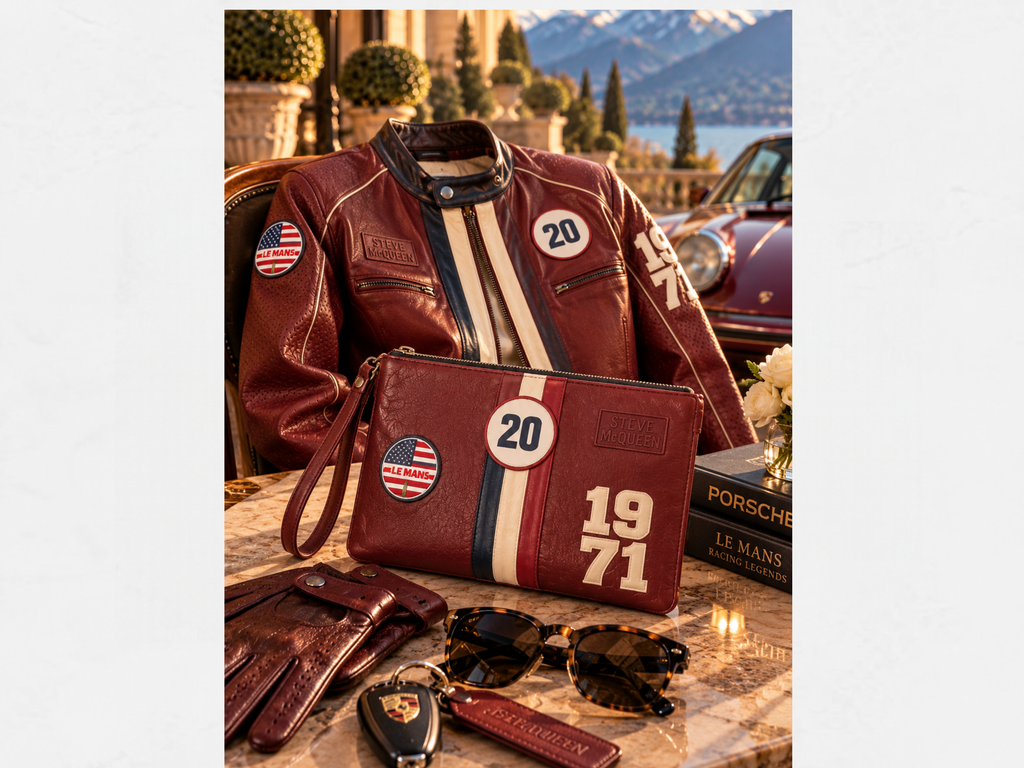 Steve McQueen Jutta Women’s Leather Jacket | Dark Red | 1971 Racing Style