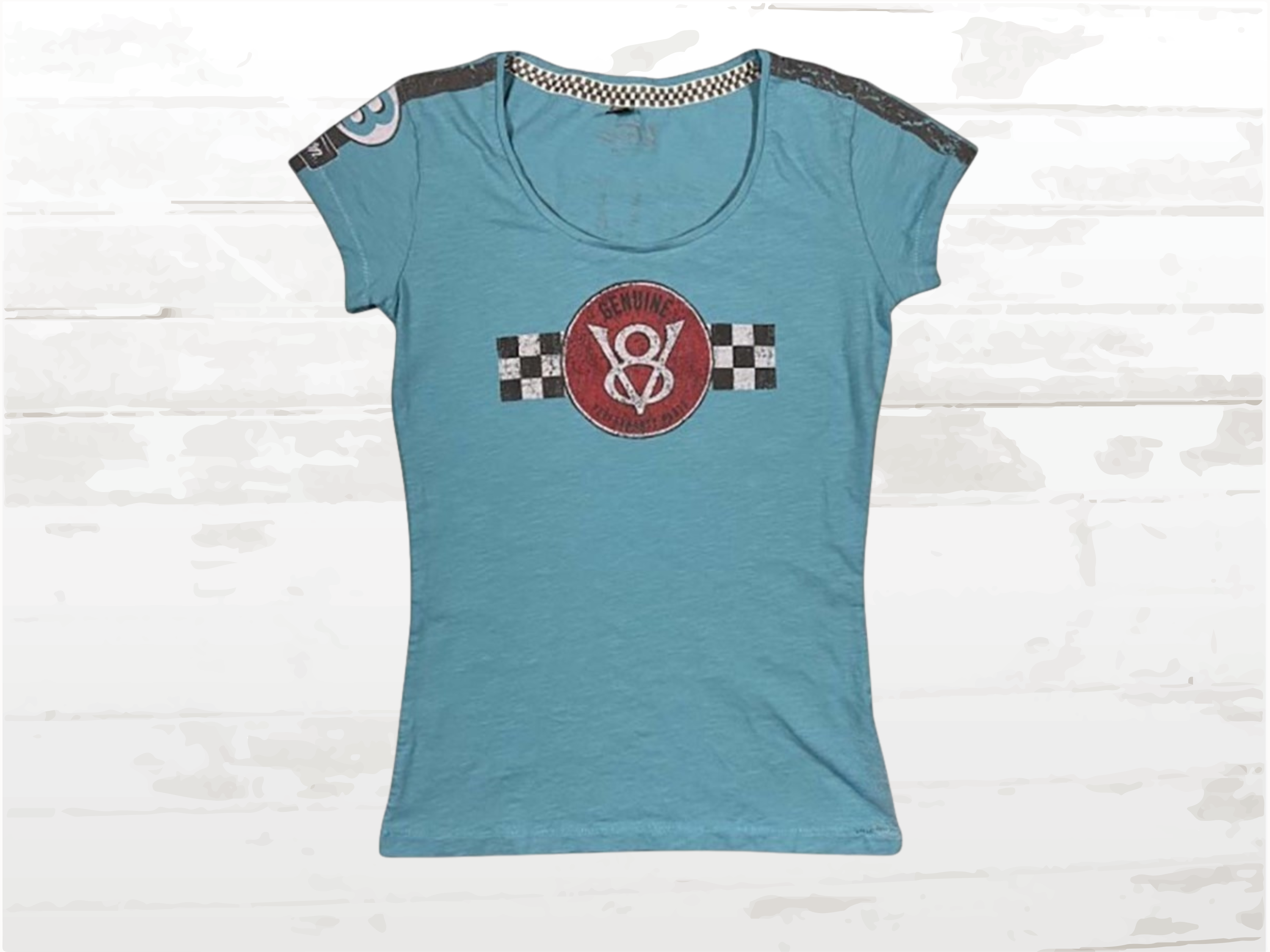 Vintage V8 Motors T-Shirt Women, Warson Motors Blue Performance Retro Muscle Car Tee