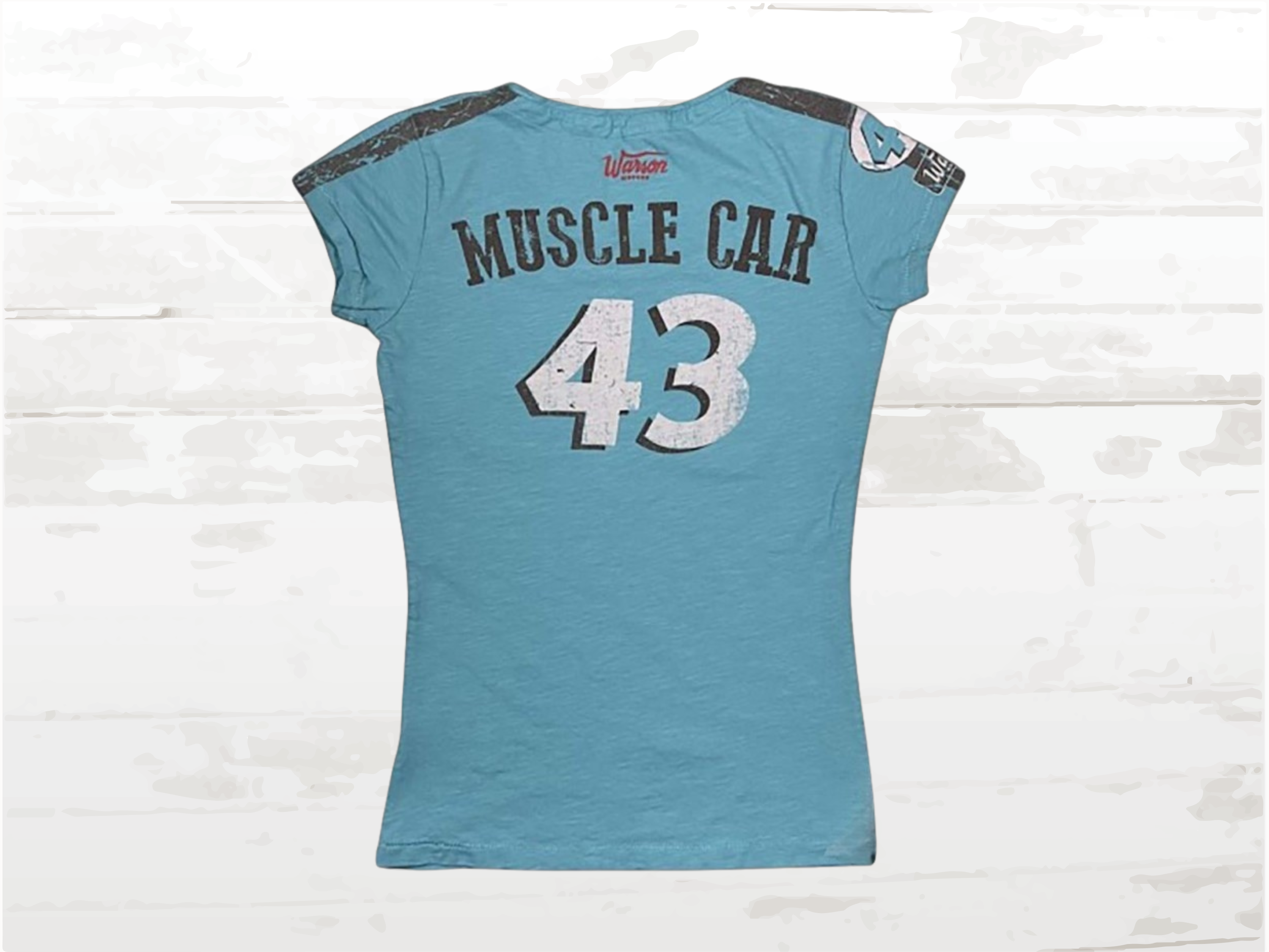 Vintage V8 Motors T-Shirt Women, Warson Motors Blue Performance Retro Muscle Car Tee