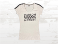 Vintage Checkered T-Shirt Women, Warson Motors Retro Racing Tee, White | XS & XL